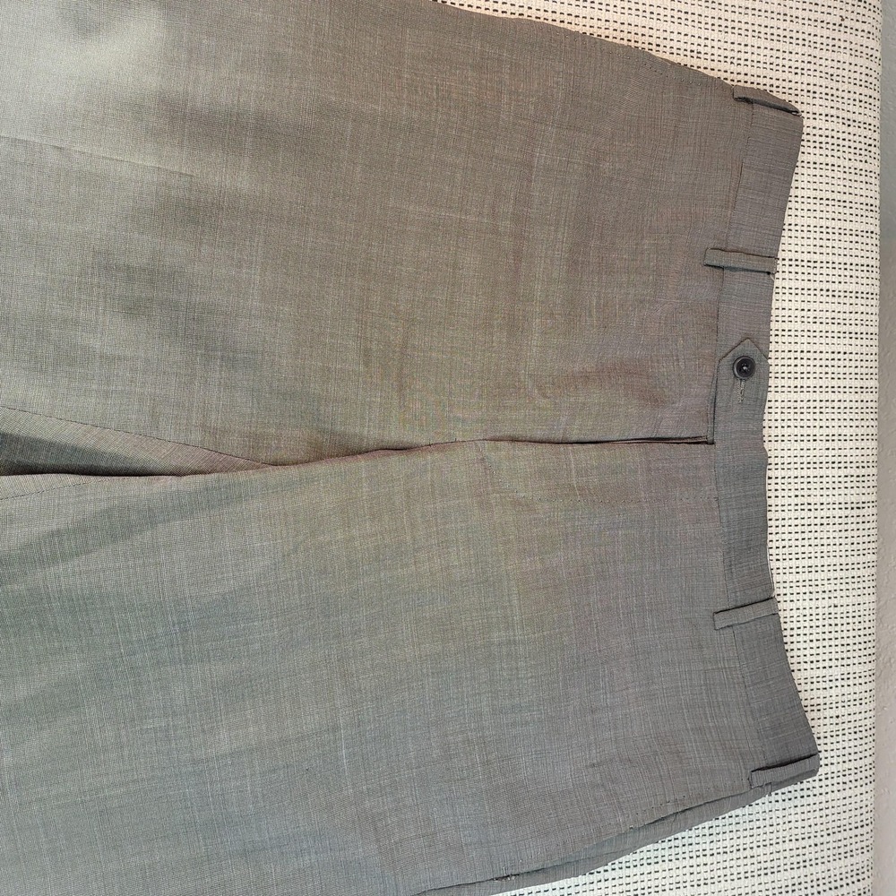 Zanella Devon Dress Pants Mens 38x30 Gray Wool Flat Front Made In Italy